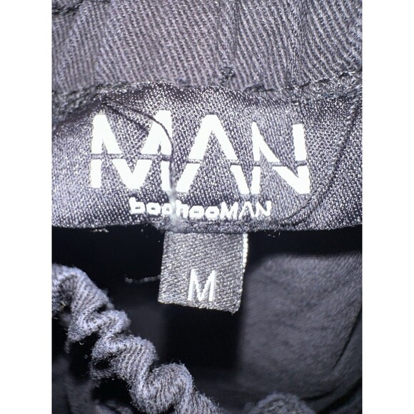 BOOHOO MAN MENS CARGO PANTS SIZE M JOGGERS BLACK Quavo Huncho Collection - Picture 4 of 6